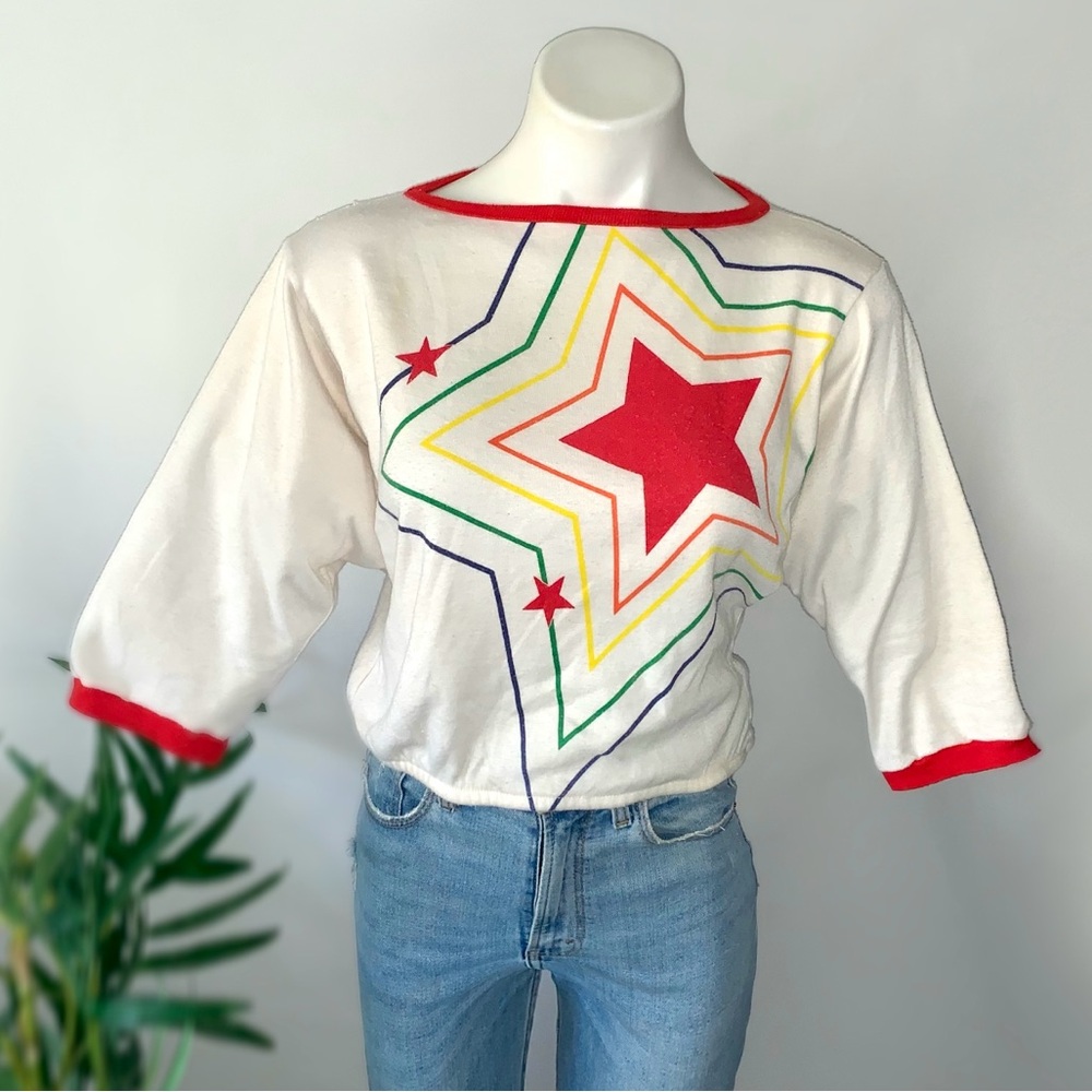 v i n t a g e :: Rad Electric Cropped Star Disco Sweater